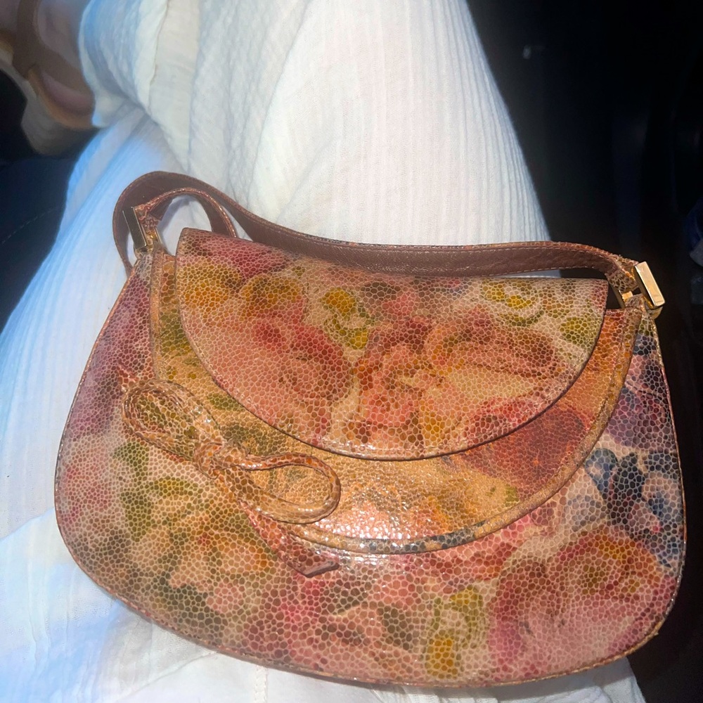 Stuart Weitzman  mini bohemian floral  leather purse